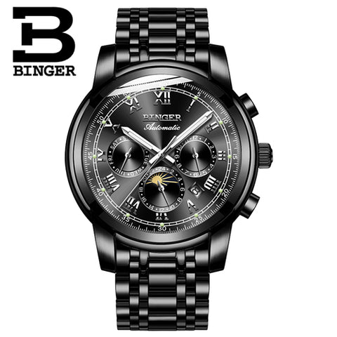 Image of Binger Swiss Mechanical Moon Phase Watch B 1178