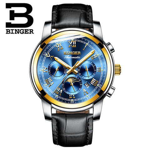 Image of Binger Swiss Mechanical Moon Phase Watch B 1178