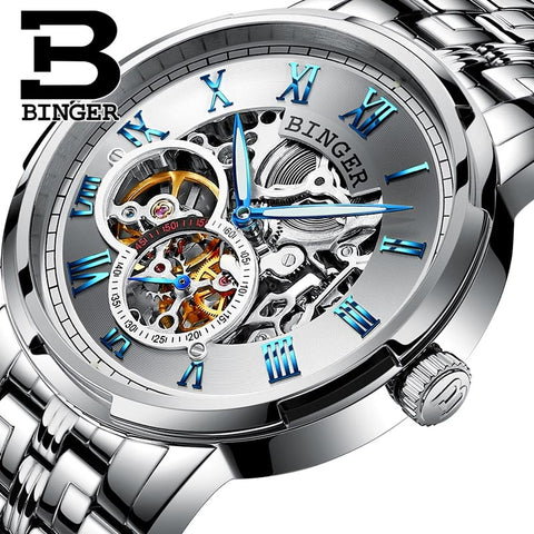 Image of Binger Swiss Skeleton Mechanical Men's Watch B 5036