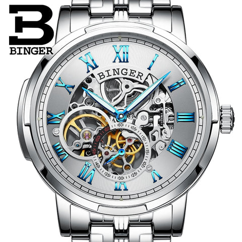 Image of Binger Swiss Skeleton Mechanical Men's Watch B 5036