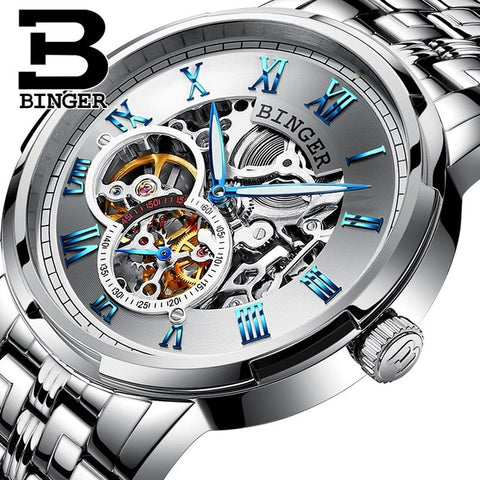 Image of Binger Swiss Skeleton Mechanical Men's Watch B 5036