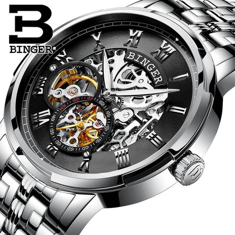 Image of Binger Swiss Skeleton Mechanical Men's Watch B 5036