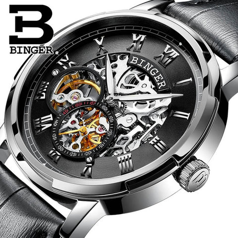 Image of Binger Swiss Skeleton Mechanical Men's Watch B 5036