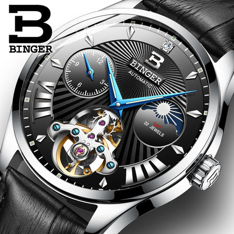 Image of Binger Swiss 22 jewels Tourbillon Mechanical Men Watch B 1186