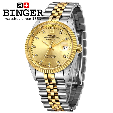 Image of Binger Swiss Striped Mechanical Men's Watch B 552 M