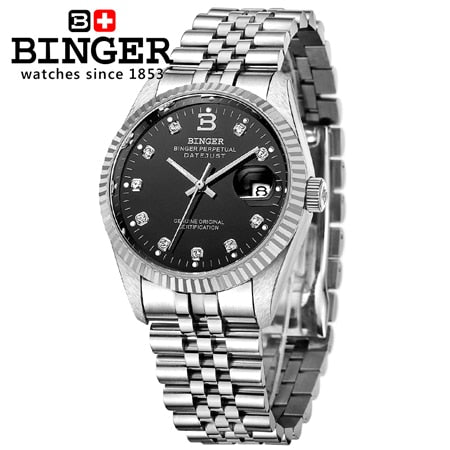 Image of Binger Swiss Striped Mechanical Men's Watch B 552 M