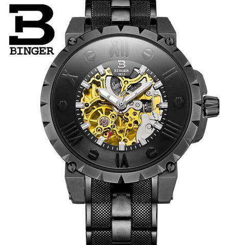 Image of Binger Swiss Skeleton Robust Mechanical Watch B 5032