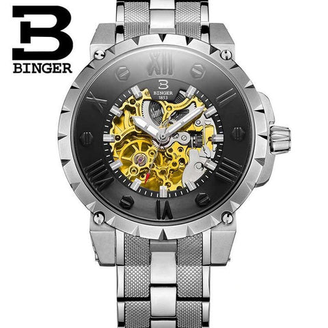 Image of Binger Swiss Skeleton Robust Mechanical Watch B 5032