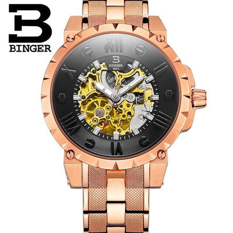 Image of Binger Swiss Skeleton Robust Mechanical Watch B 5032