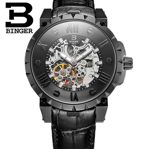 Image of Binger Swiss Skeleton Robust Mechanical Watch B 5032