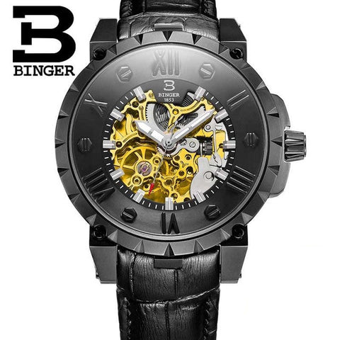 Image of Binger Swiss Skeleton Robust Mechanical Watch B 5032