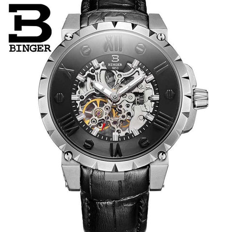 Image of Binger Swiss Skeleton Robust Mechanical Watch B 5032