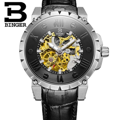 Image of Binger Swiss Skeleton Robust Mechanical Watch B 5032