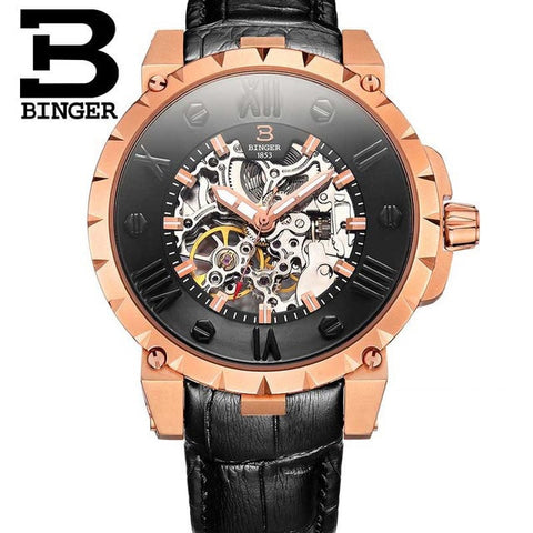 Image of Binger Swiss Skeleton Robust Mechanical Watch B 5032