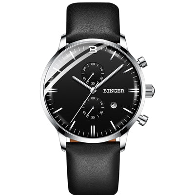 Binger Swiss Chronograph Quartz Watch Men B 1212