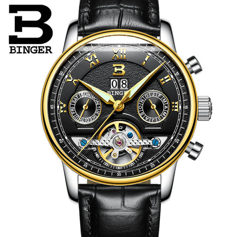 Image of Binger Swiss Sapphire Tourbillon Watch Men B 8603