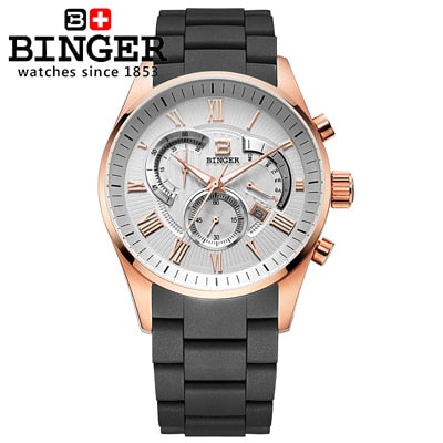 Image of Binger Swiss Silicon Quartz Watch Men B 1123