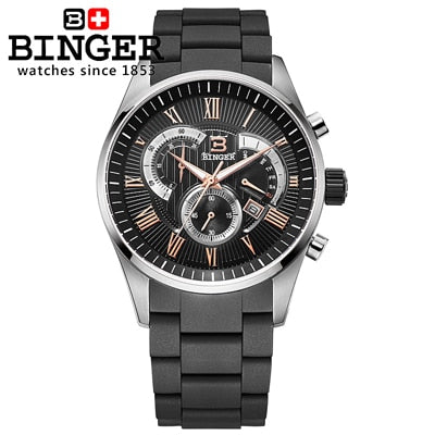 Image of Binger Swiss Silicon Quartz Watch Men B 1123