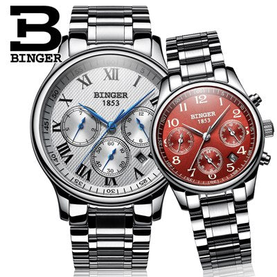 Image of Binger Swiss Sapphire Mechanical Couple Watch BS603CS